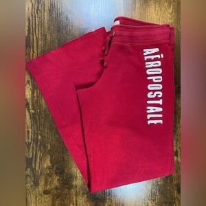 Woman’s vintage Aeropostale wide leg sweat pant size Med Red EUC